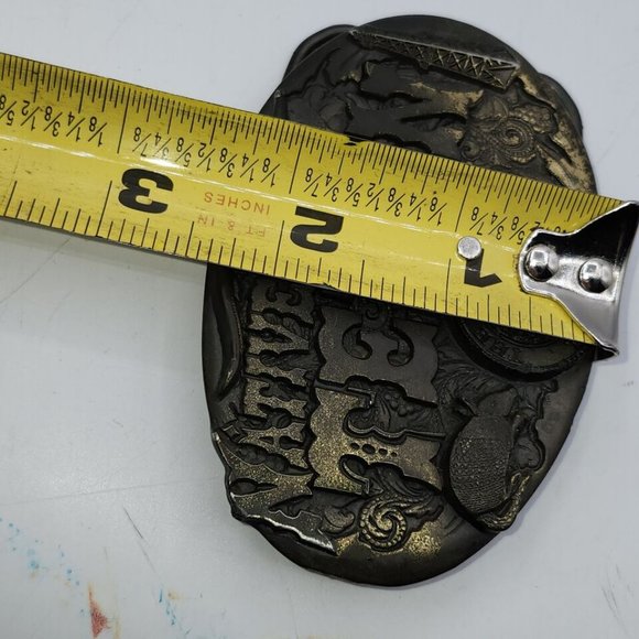 Native Texan Great State Seal Vintage Texas Patriotic Great American Belt Buckle - Picture 3 of 7